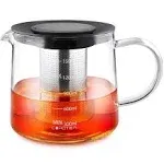 COPOTEA Glass Teapot with Infuser - 1500ml/50 oz Tea Kettle Stovetop Safe Tea Pot for Blooming Tea Loose Leaf Tea, Premium Tea Maker with Gift Box