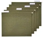 Amazon Basics Hanging File Folders, Letter Size, Standard Green, 1/5-Cut Tabs, 75 Count per box