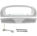 Patio Door Handle Set, 2 Handle White Replacement for Sliding Doors Using 3-15/16” Hole Spacing