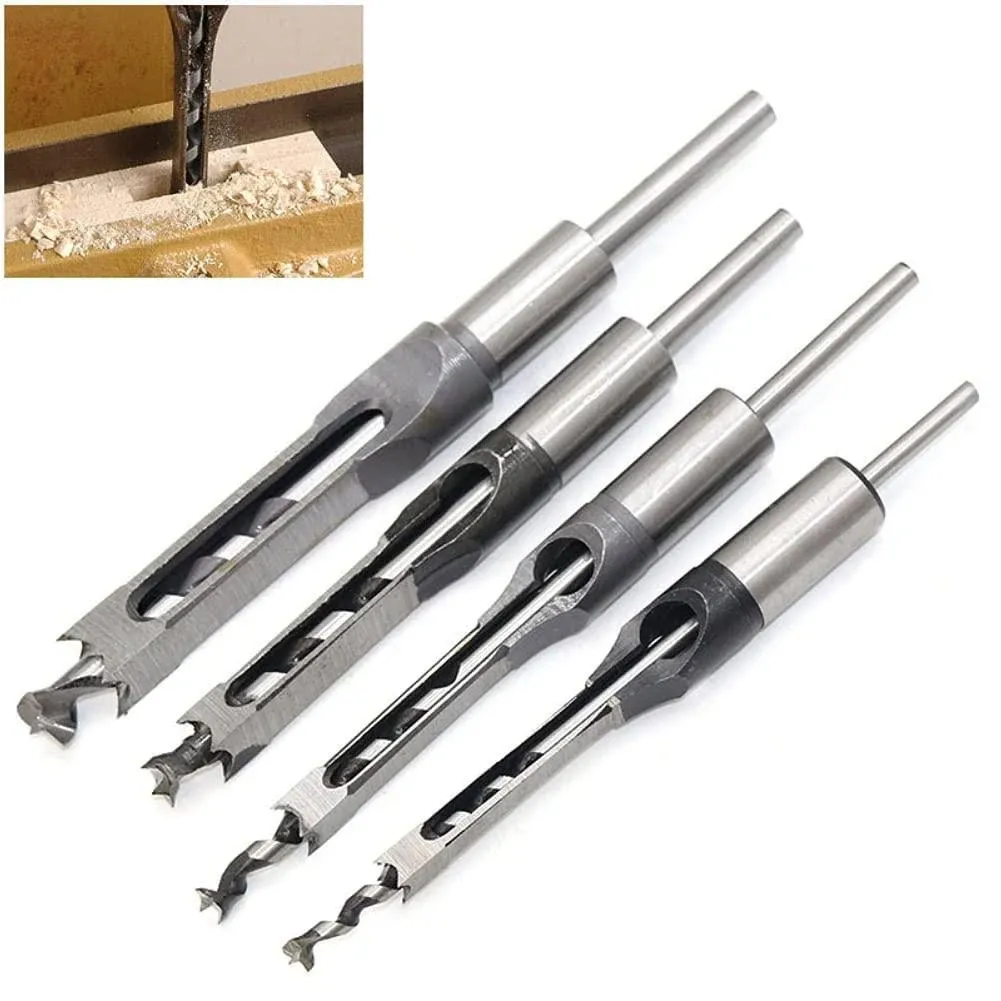 WSOOX Square Hole Drill Bits for Wood Woodworking Hole Saw Mortising