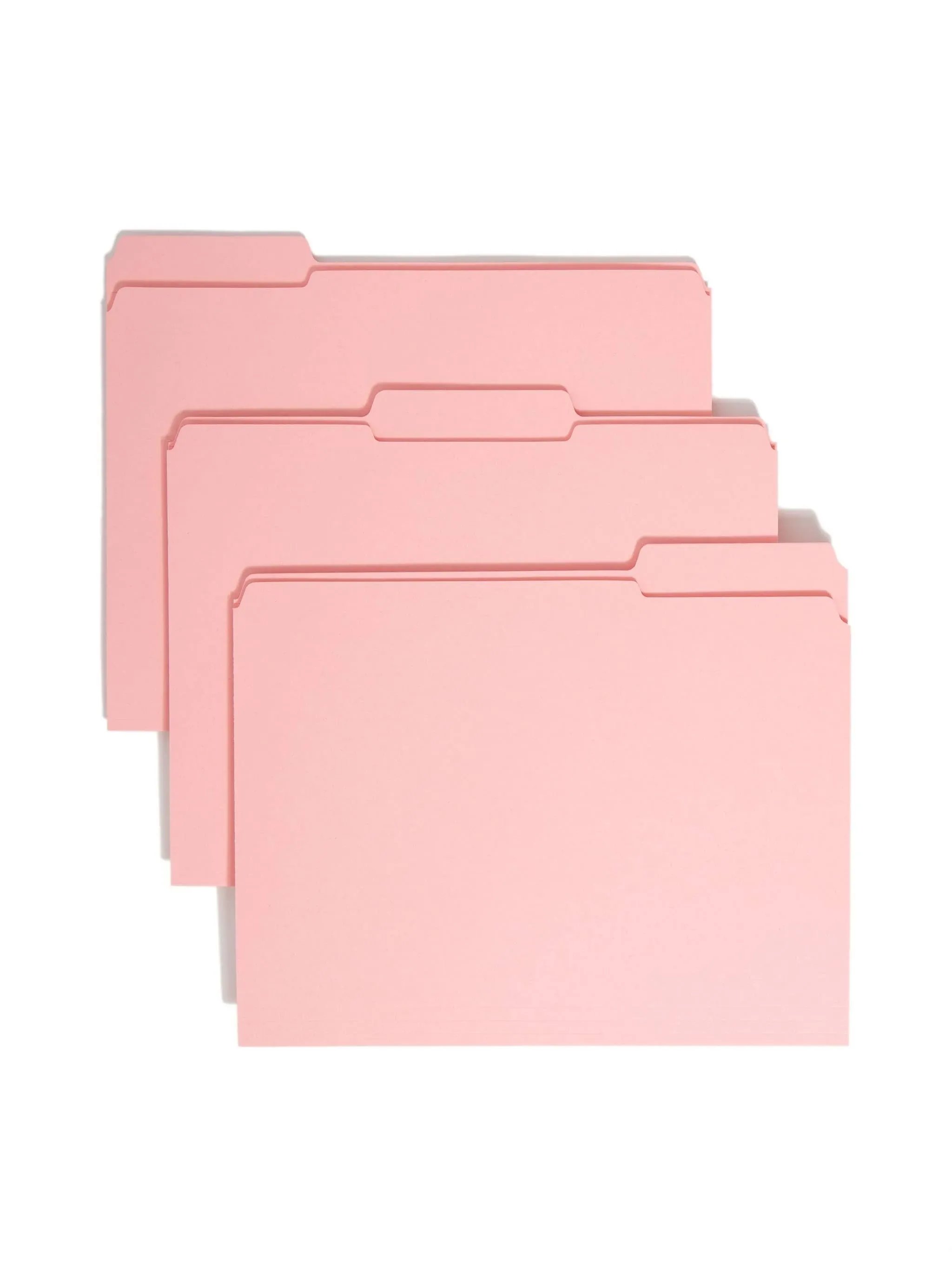 Smead File Folders 1/3 Cut Reinforced Top Tab Letter Pink 100/Box