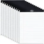 12 Pack Note Pads 8.5 x 11 Wide Ruled Lined Writing Pads Legal Pads Letter Size 8.5 x 11 Notebook for Work Micro Perforated Legal Notepads Lined Paper Pads 28 Lines 30 Sheets/Pad(6P White & 6P Yellow)