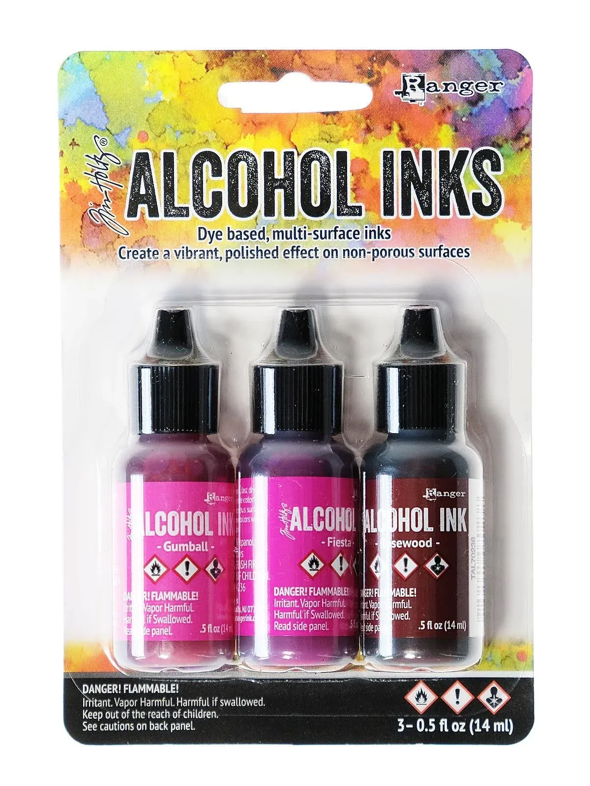 Tim Holtz Alcohol Ink .5oz 3/Pkg-Pink/Red Specturm (Pack of 2)