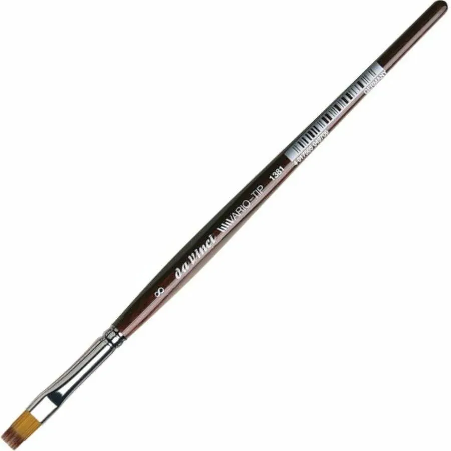 da Vinci Watercolor Series VarioTip Paint Brush, Flat Synthetic, Size 8 (1381-8)