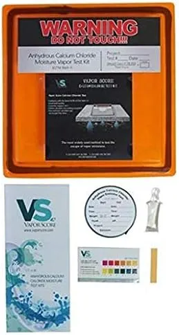 Vapor Score Moisture Tester for Concrete Slab, Calcium Chloride Test Kit – Easy-to-Use Water Damage Detector and Moisture Analyzer (3-Pack)