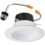 LT 4 inch White Integrated LED Recessed Ceiling Light Retrofit Trim at