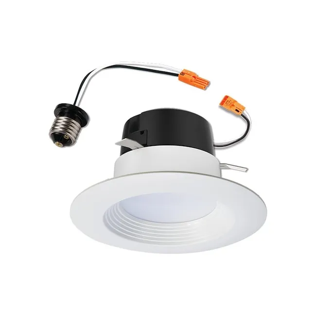 Halo 4 inch Recessed LED Can Light – Retrofit Ceiling & Shower Downlight – 5000K - Baffle White Trim - 1 Pack