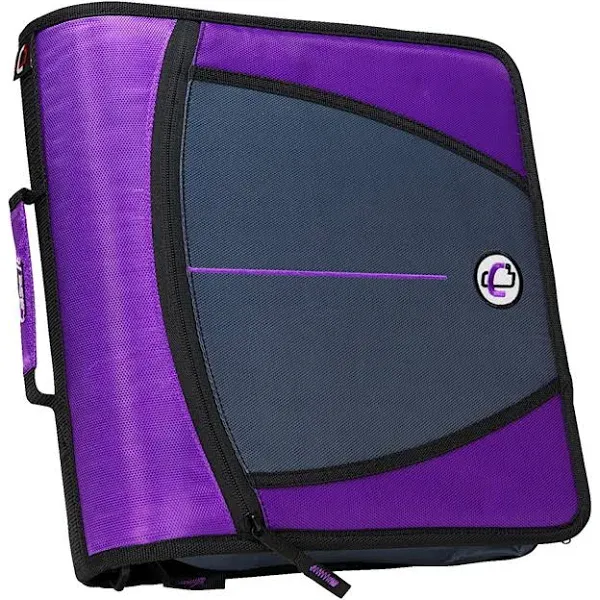 Case-it Might Zipper Binder, 3 in. Ring, Purple