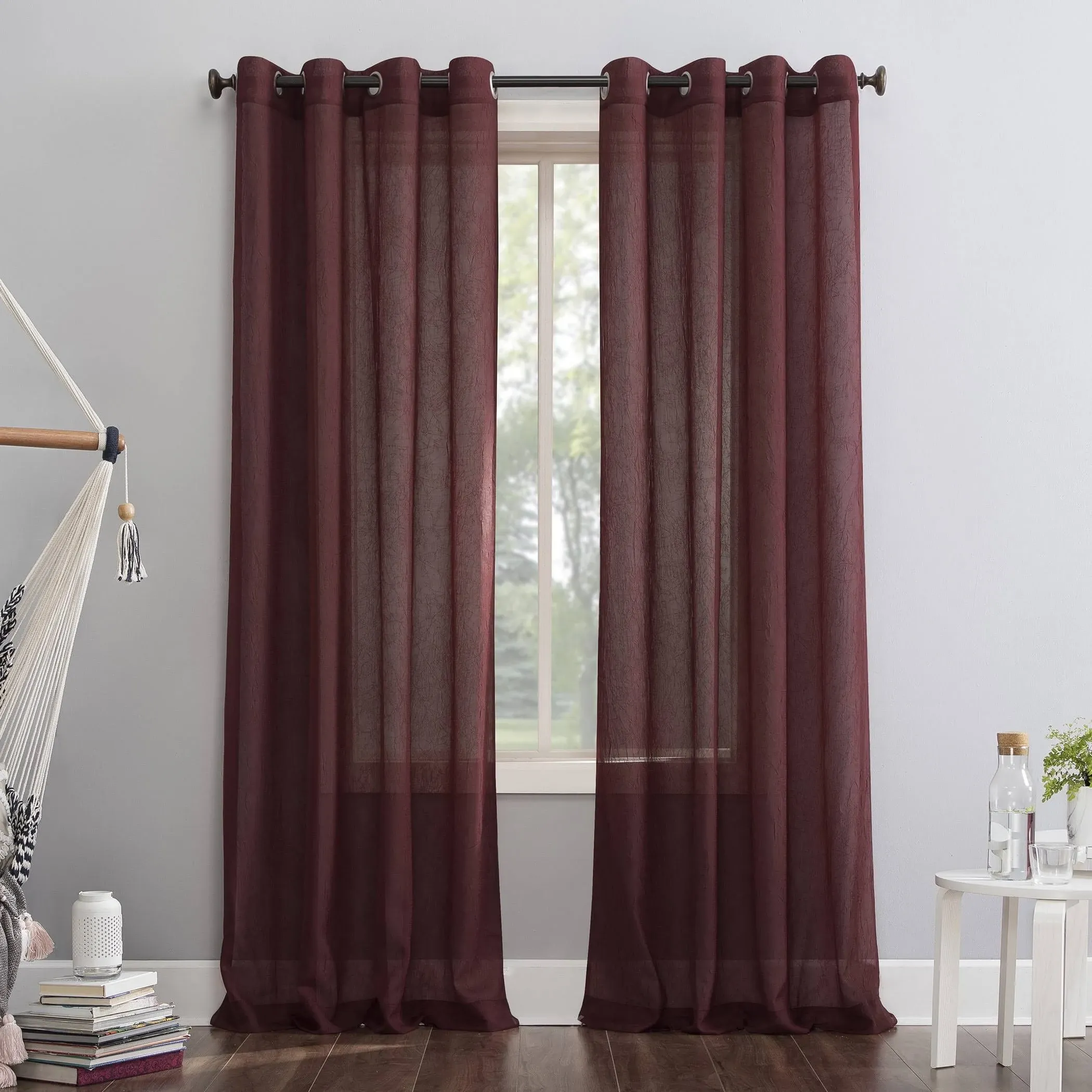 No. 918 Erica Crushed Voile Sheer Grommet Curtain Panel, 51 inchx84 inch ...