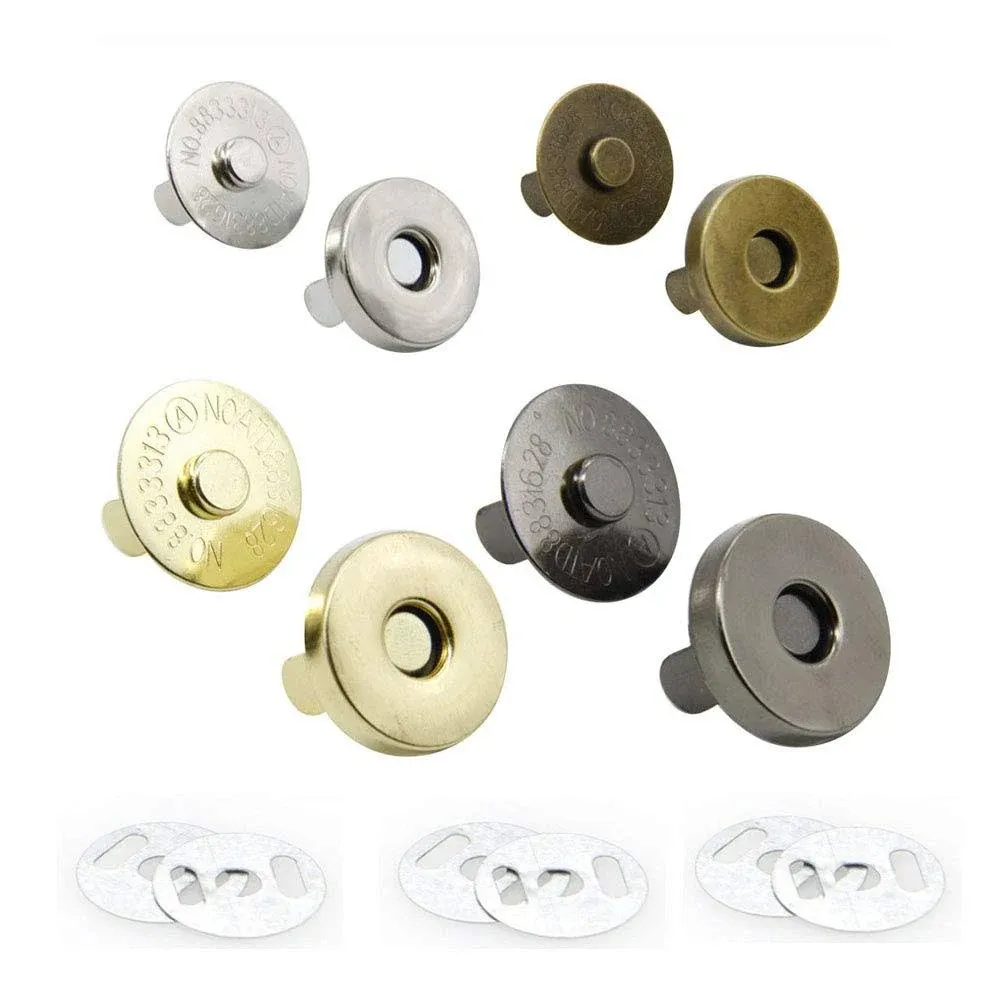 Magnetic Button Clasps Snaps Fastener Clasps for Sewing, Craft, Purses, Bags, Clothes, Leather 40 Sets(18mm-4 Colors)