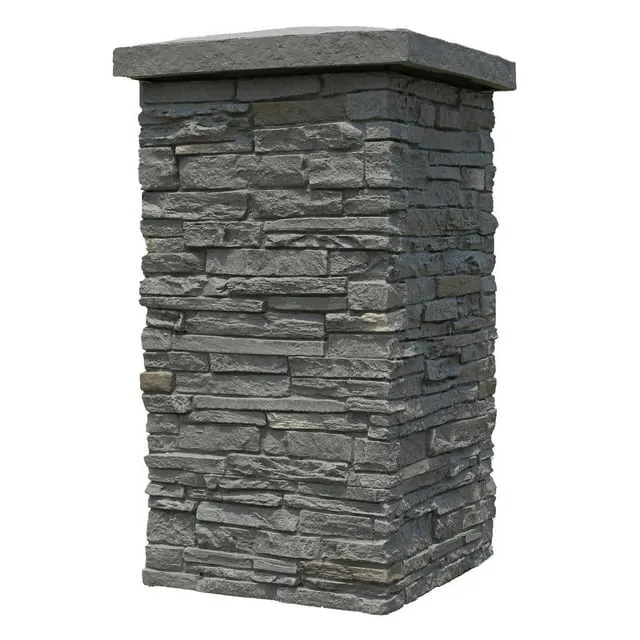 NextStone Faux Polyurethane Stone Column Wrap - Rundle Ridge, Beige