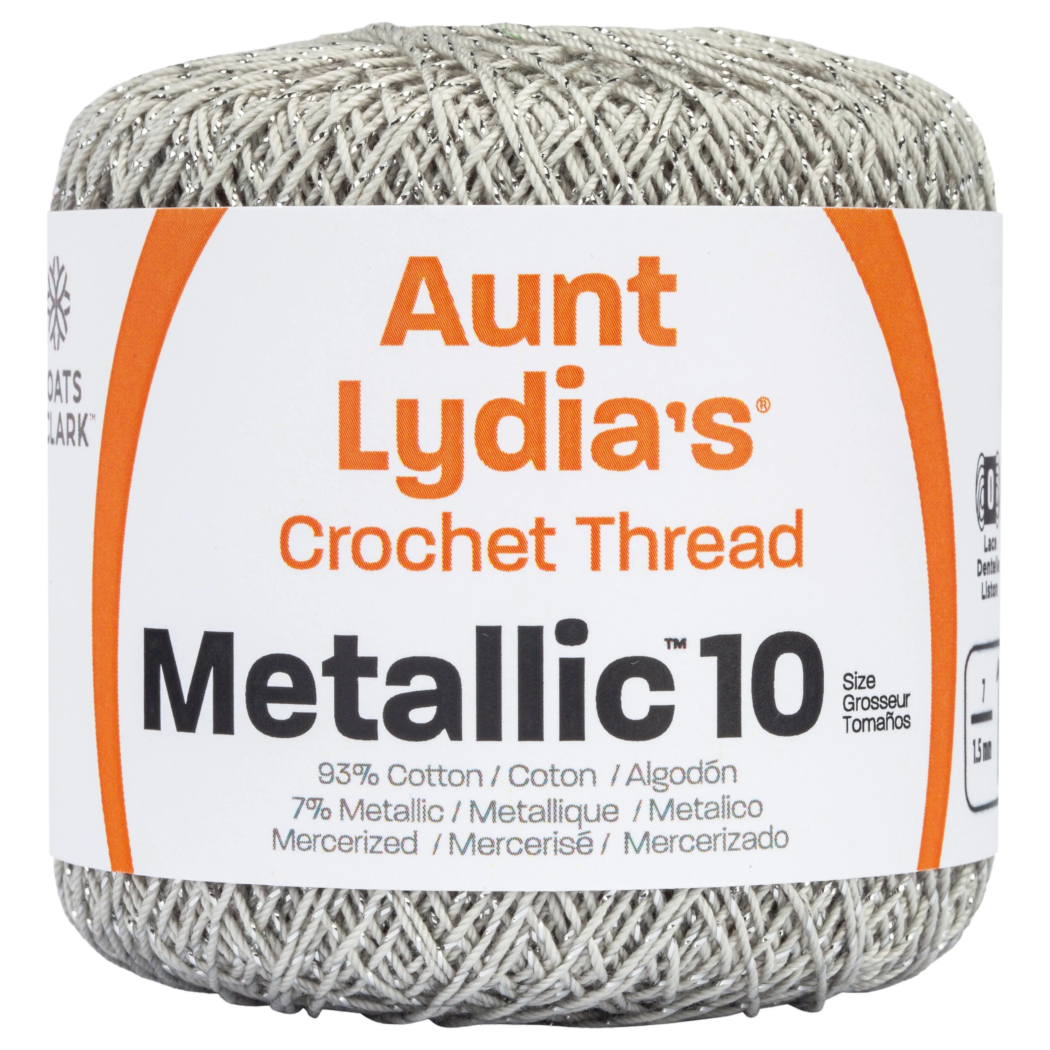 Aunt Lydia's Metallic Crochet Thread Size 10 Natural & Gold