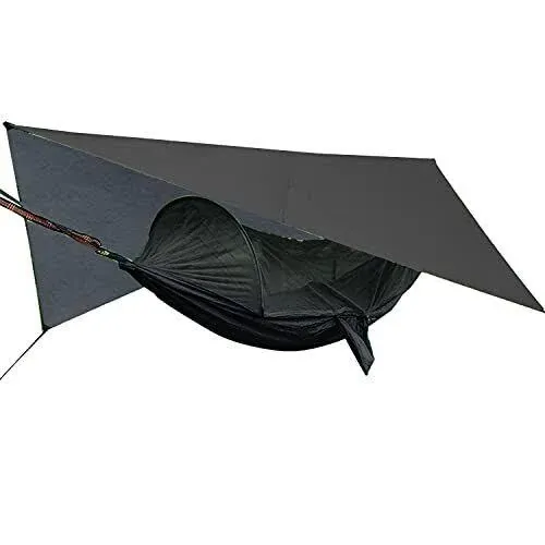 AEETT Camping Hammock with Mosquito Net and Rain Fly - Travel Hammock Bug Net