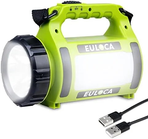 Euloca Rechargeable Cree Led Spotlight Multi Function Camping Lantern Big Flashlight