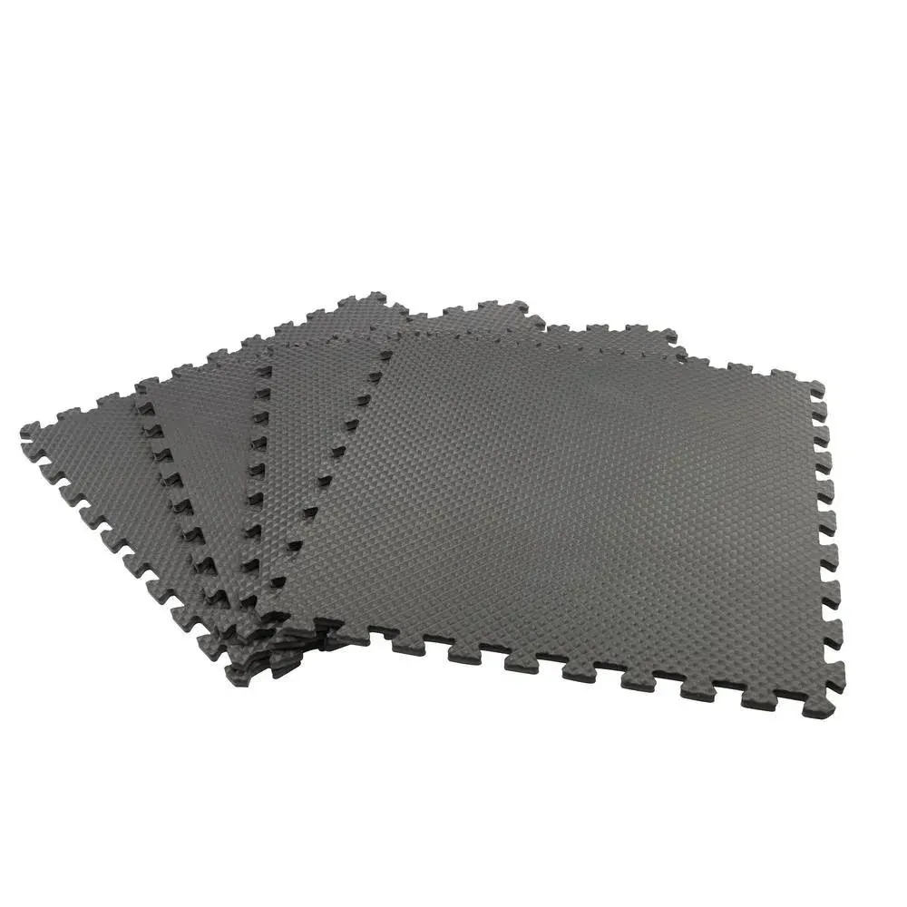 Norsk Black/Gray 24 in. x 24 in. x 0.47 in. Dual Sided Gym Floor (4-Pack)