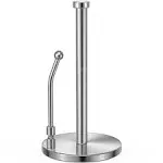 Paper Towel Holder Stand Stainless Steel Easy Tear Paper Towel Holder with Adjustable Spring Arm for Kitchen Bathroom