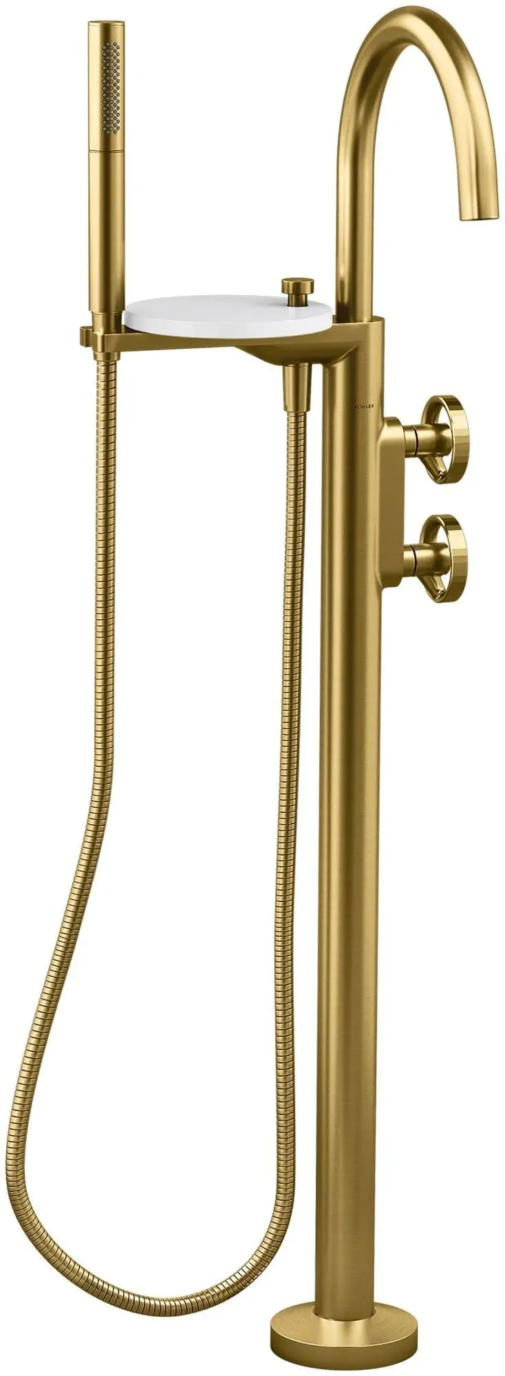 Kohler K-T77984-9-2MB Vibrant Brushed Moderne Brass Components Floor-Mount Bath Filler Trim