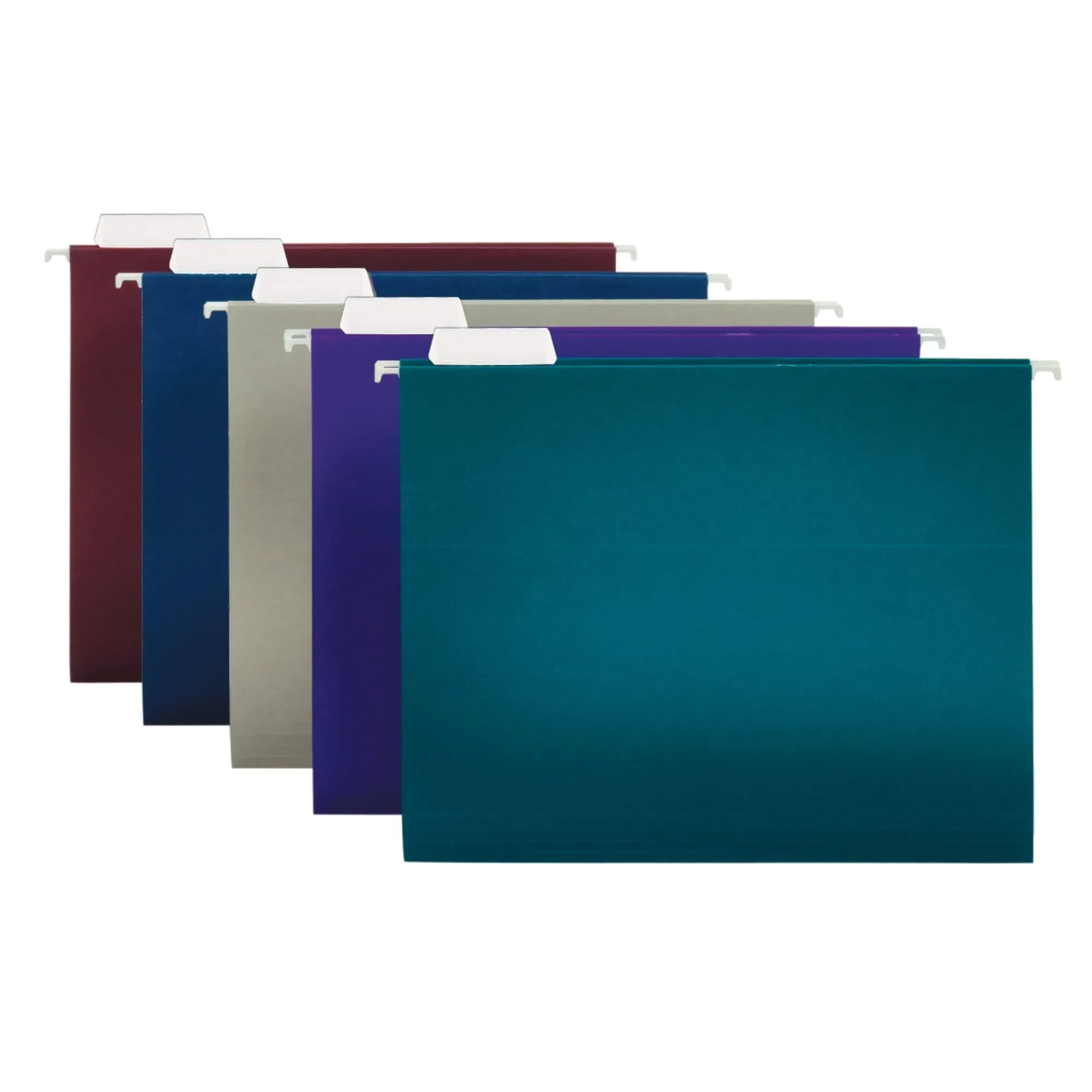 Office Depot 2-Tone Hanging File Folders, 1/5 Cut, 8 1/2in. x 11in, Letter size, Assorted Colors, Box of 25, Od81667