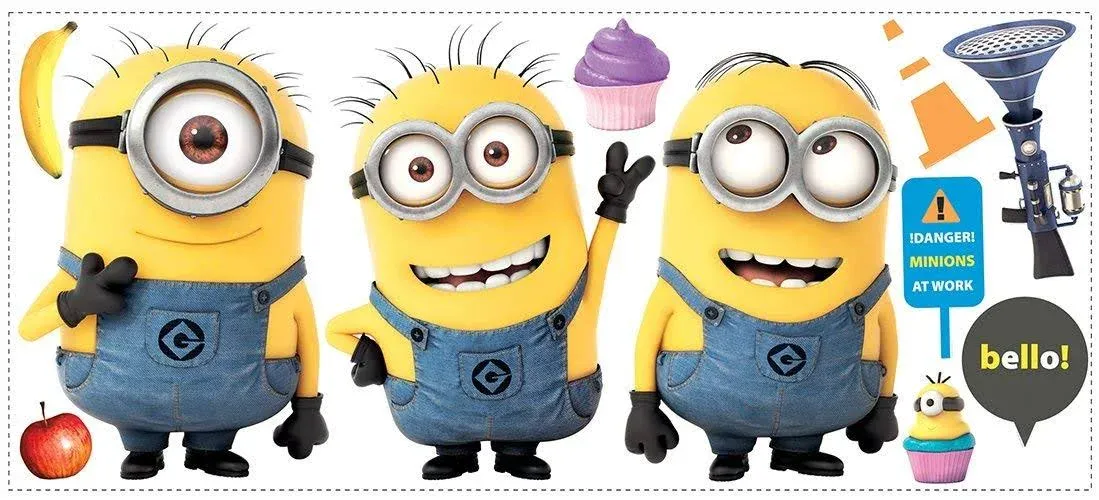 RoomMates RMK2081GM Despicable Me 2 Minions Giant Peel and Stick Giant Wall Decals