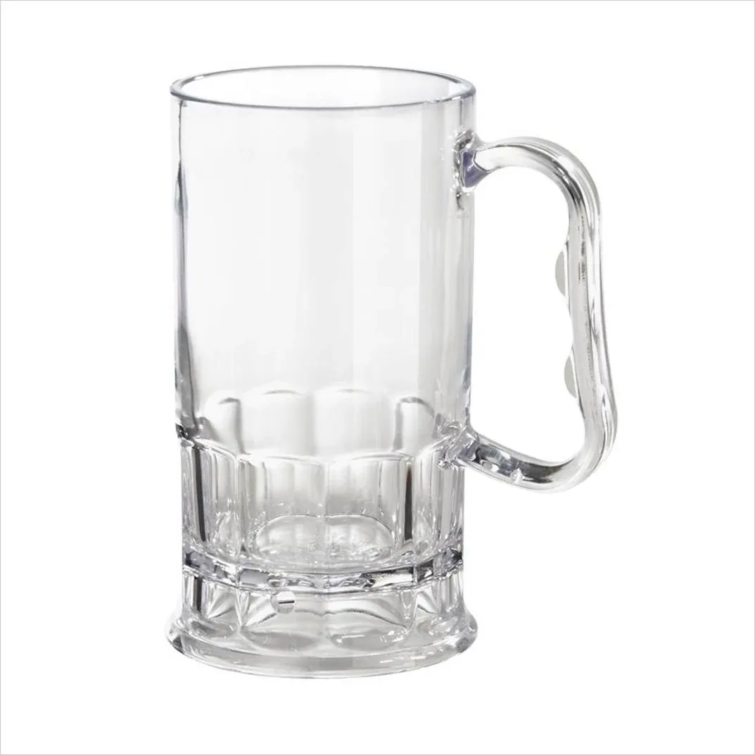 G.E.T. 00082-1-SAN-CL Shatter-Resistant Plastic Beer Mug / Stein, 10 Ounce, BPA Free (Set of 12)