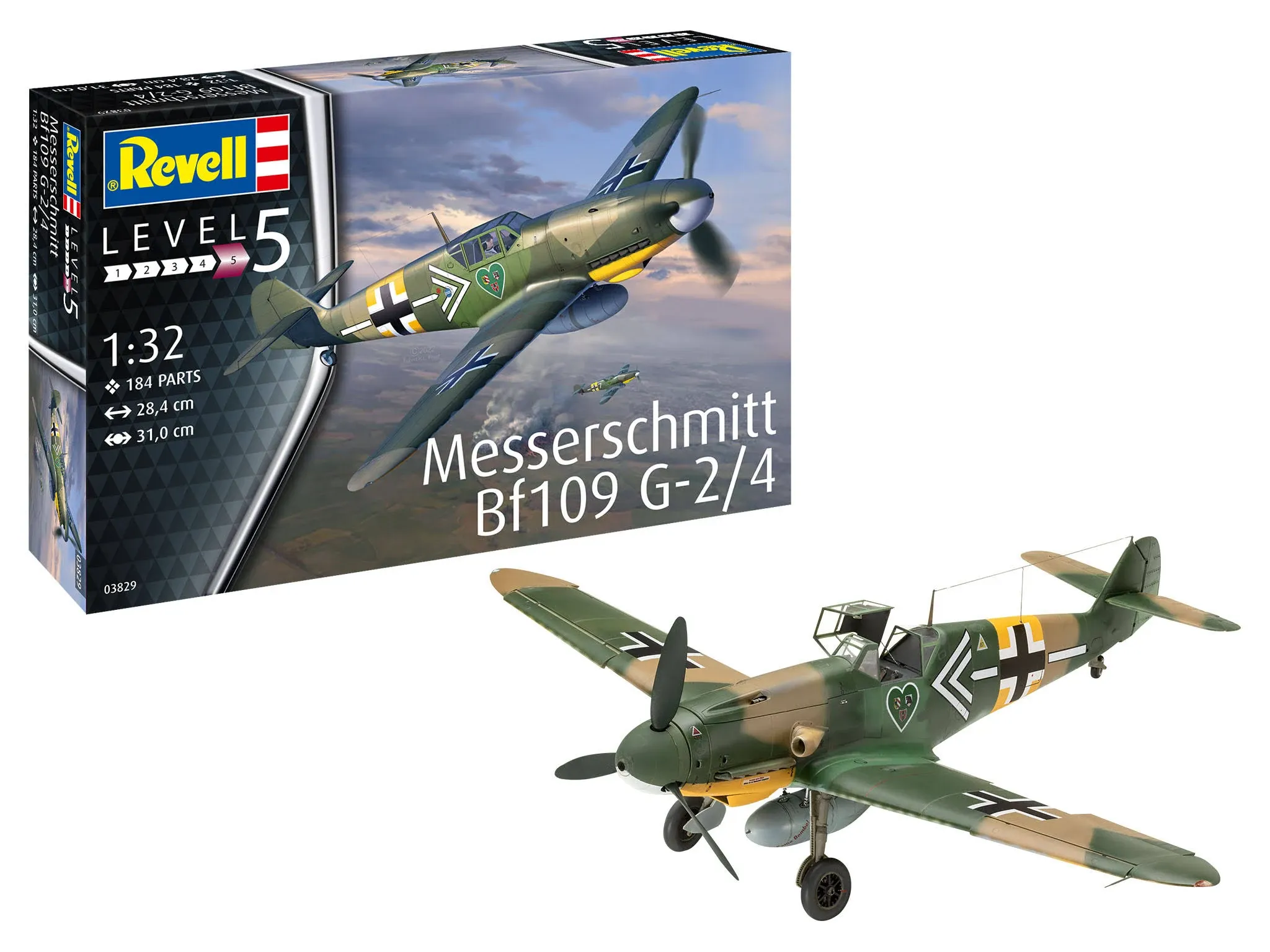 Revell-Germany Messerschmitt Bf109 G-2/4 Fighter Jet - Plastic Model Airplane