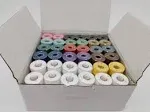 DOUBLELIN 144pcs Multi-Colors Prewound Bobbins Size A, 40s/2 Spun Polyester Thread 34wt, Plastic Sided, Size A, Class 15, 15J, Sa156, 11 Colors Bobbin