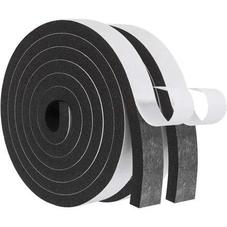 Window Insulation-2 Rolls, 1 Inch Wide X 3/8 Inch Thick Foam Strips with Adhe...