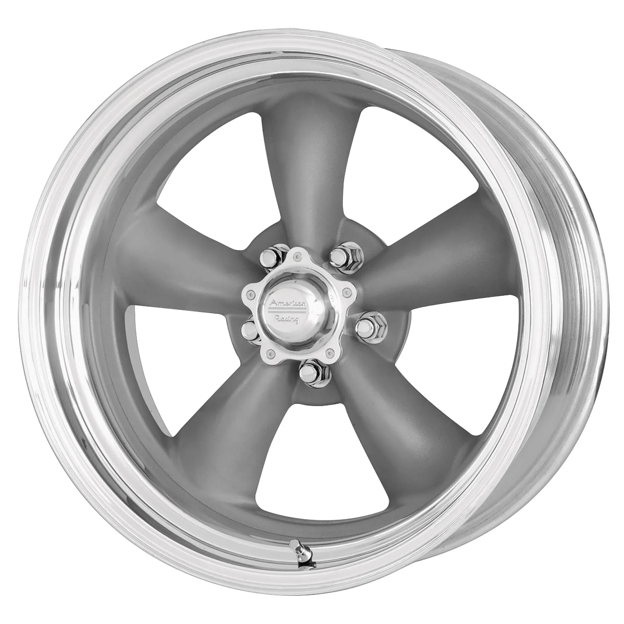 VN215 CLASSIC TORQ THRUST II 14x6, Bolt Pattern: 5x4.5/, Offset: -2, MAG GRAY MACHINED LIP, set of 1