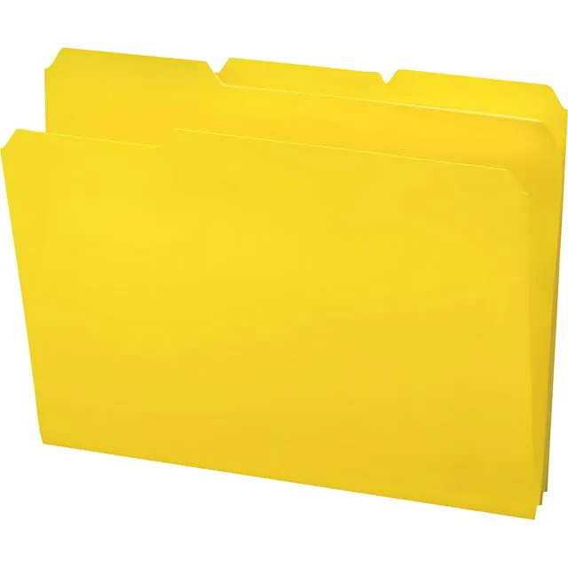 Smead Waterproof Poly File Folders 1/3 Cut Top Tab Letter Yellow 24/Box