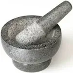 Cole & Mason 5.5-inch Granite Mortar & Pestle - Unpolished Stone Mortar & Pestle for Kitchen - Large Grinding Bowl for Herbs and Spices - Grey, 4 Pounds