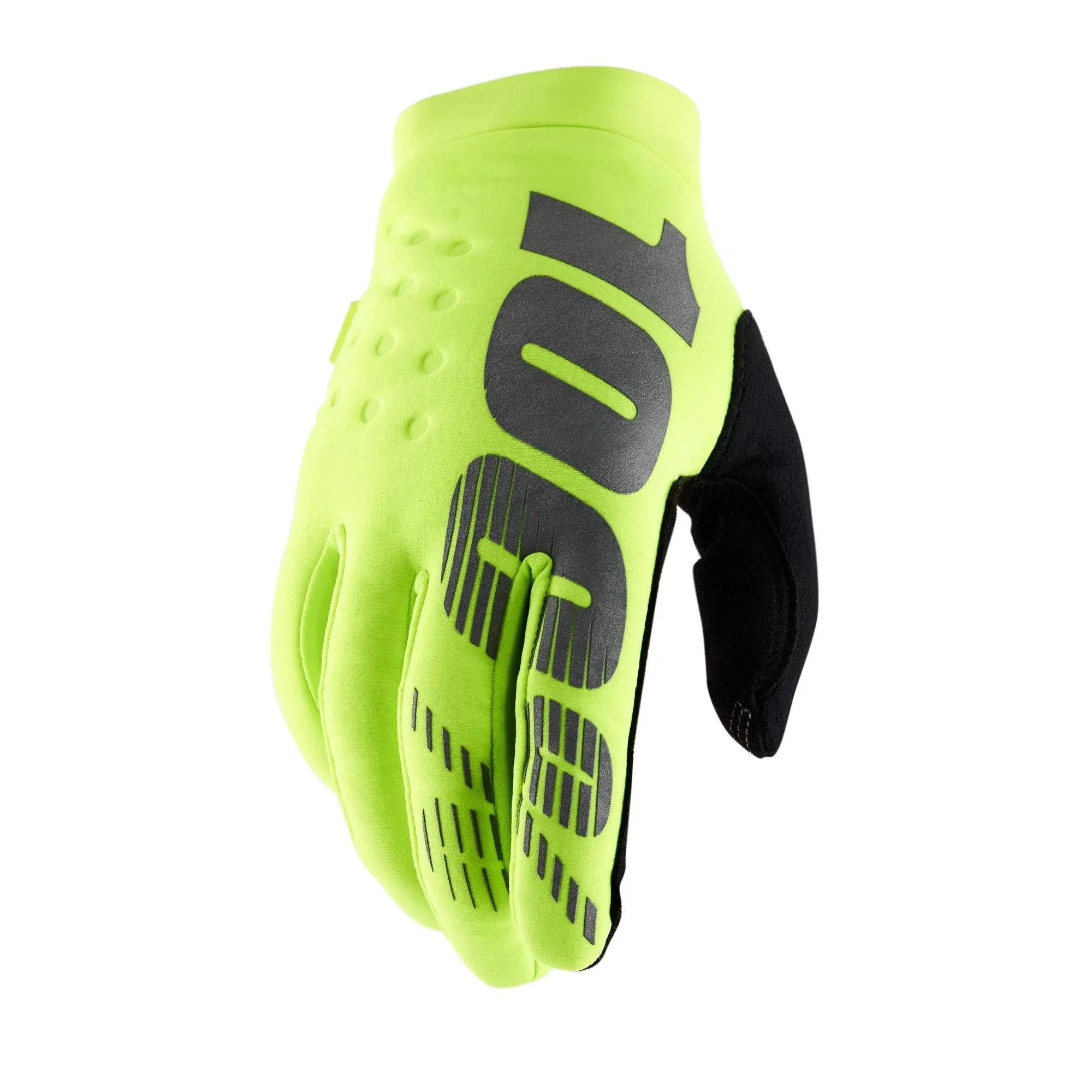 100% Brisker Gloves - Fluo Yellow - Large