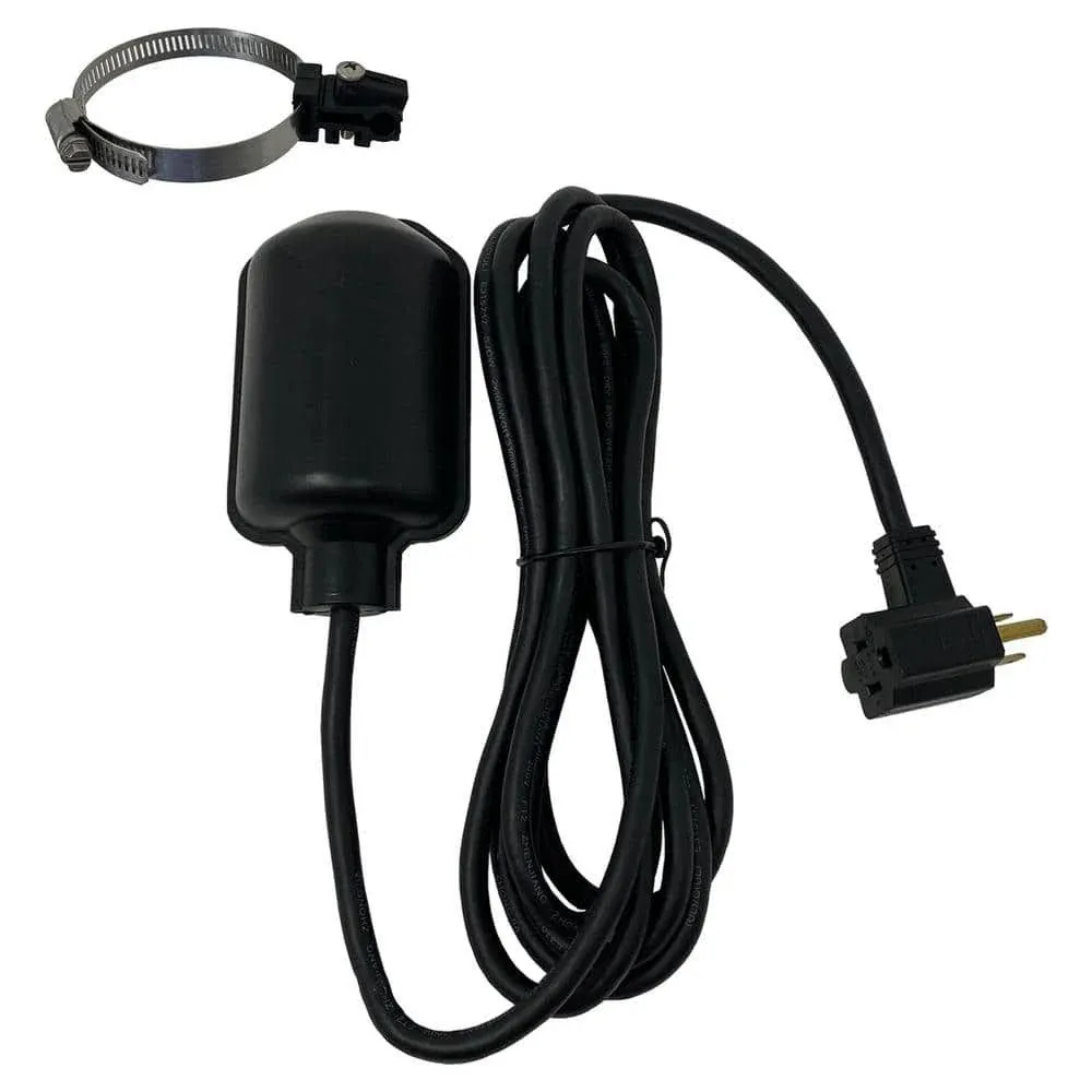 PumpSpy Sump Pump Tethered Float Switch, Universal Float Switch Replacement with Piggyback Plug for Sewage and Sump Pump, Superior Backup Float Switch with Reliable Water Level Sensor - 20 foot cord