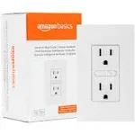 Amazon Basics - Smart In-Wall Outlet, Works with Alexa Only, 2.4 GHz Wi-Fi, No Hub Required, 2.78 x 1.83 x 4.55 Inches, White