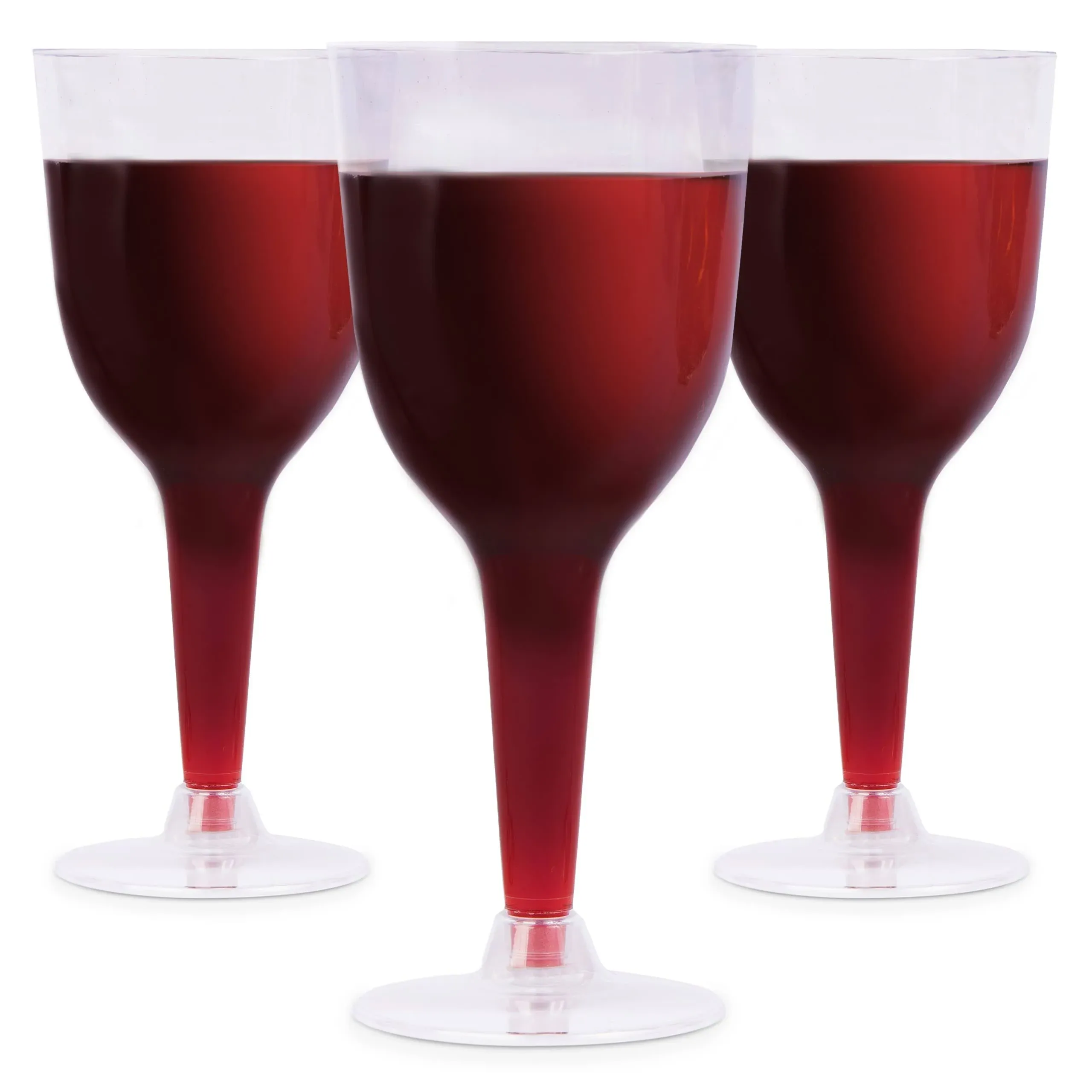 Prestee 24 Stemmed Disposable Wine Glasses for Parties -10oz Clear Plastic Wine ...