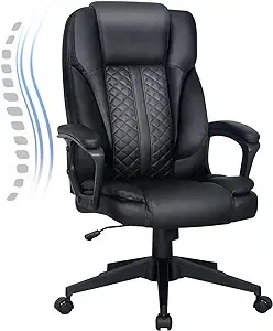 Elecwish Executive Office Chair Ergonomic High Back Office Chair PU Big Tall ...