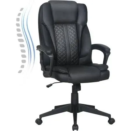 Elecwish Executive Office Chair Ergonomic High Back Office Chair PU Big Tall ...