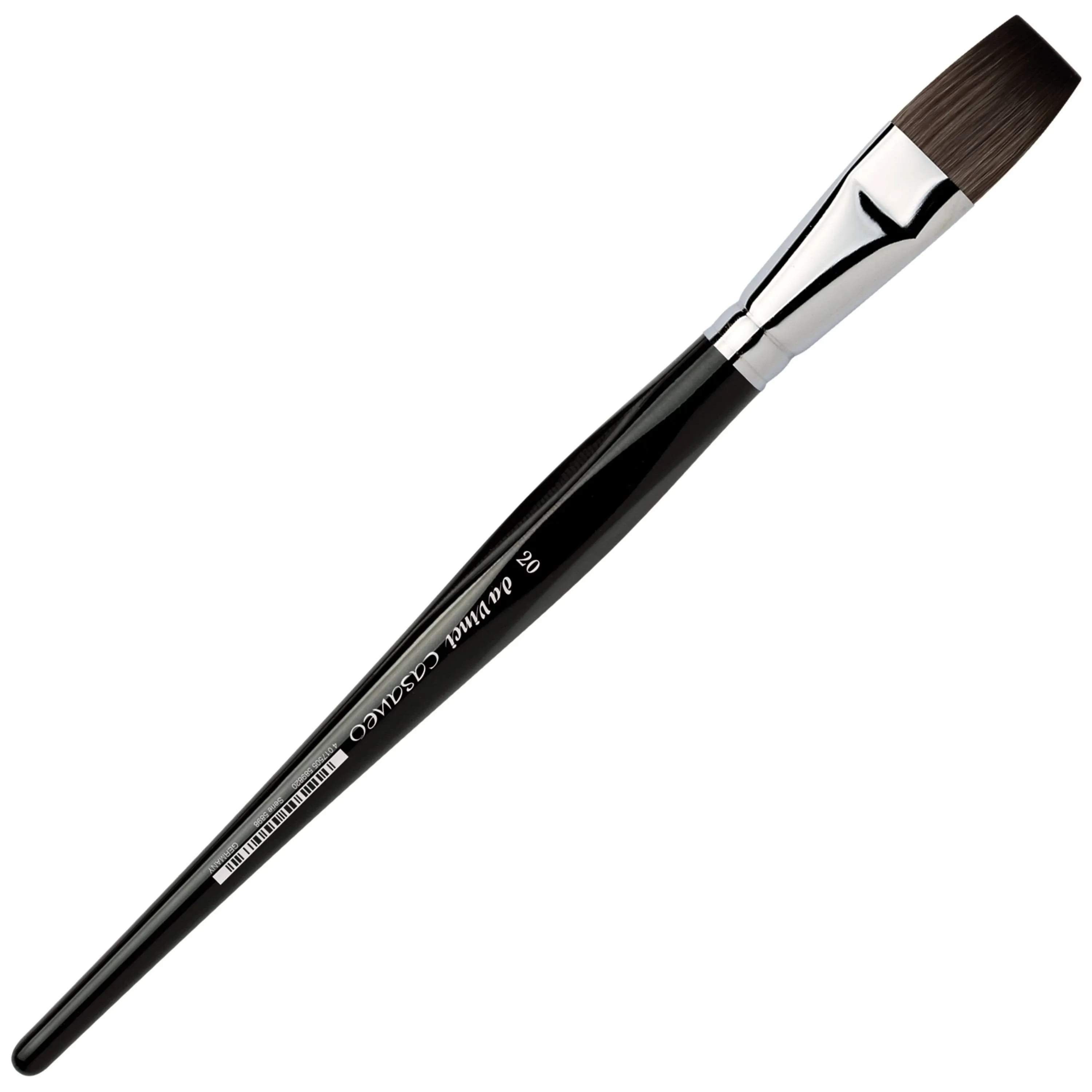 Da Vinci Casaneo Synthetic Squirrel Watercolor Brush - Flat, Size 20, Short Handle, Synthetic