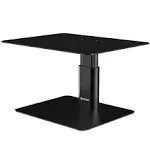 Dual Monitor Stand Riser with Adjustable Length for Laptops (Black)