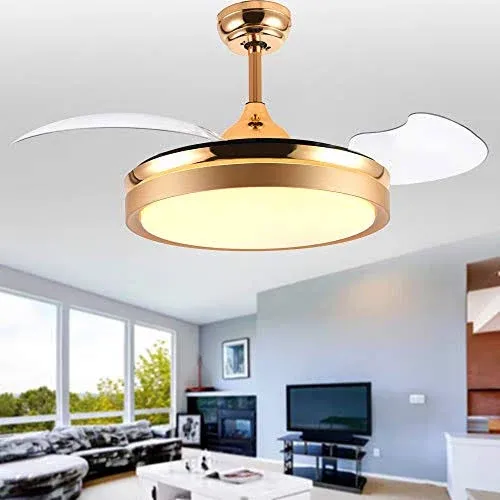 Bella Depot Retractable Ceiling Fan with Lights and Remote, 36" Retractable Fan ...