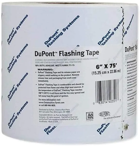 DuPont Tyvek Flashing Tape - 6" x 75' - 1 Roll