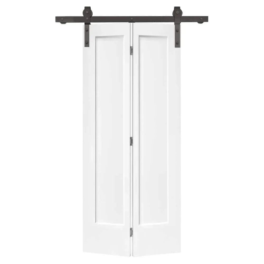 Paneled MDF Composite Bifold Barn Door with Installation Hardware Kit CALHOME ...