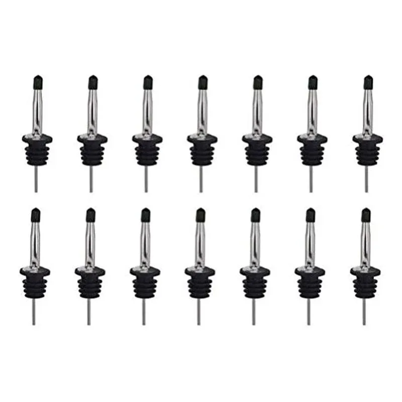 24 Pack Liquor Pour Spouts Set - Stainless Steel bottle spout and Liquor Pourers Dust Caps Covers