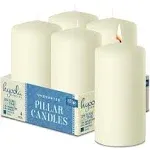 Hyoola 2 x 4 White Unscented European Made Pillar Candles, Dripless Paraffin Wax with Smokeless Cotton Wicks, 4-Pack