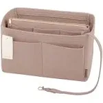 Purse Organzier, Bag Organizer with Metal Zipper (Medium, Beige)