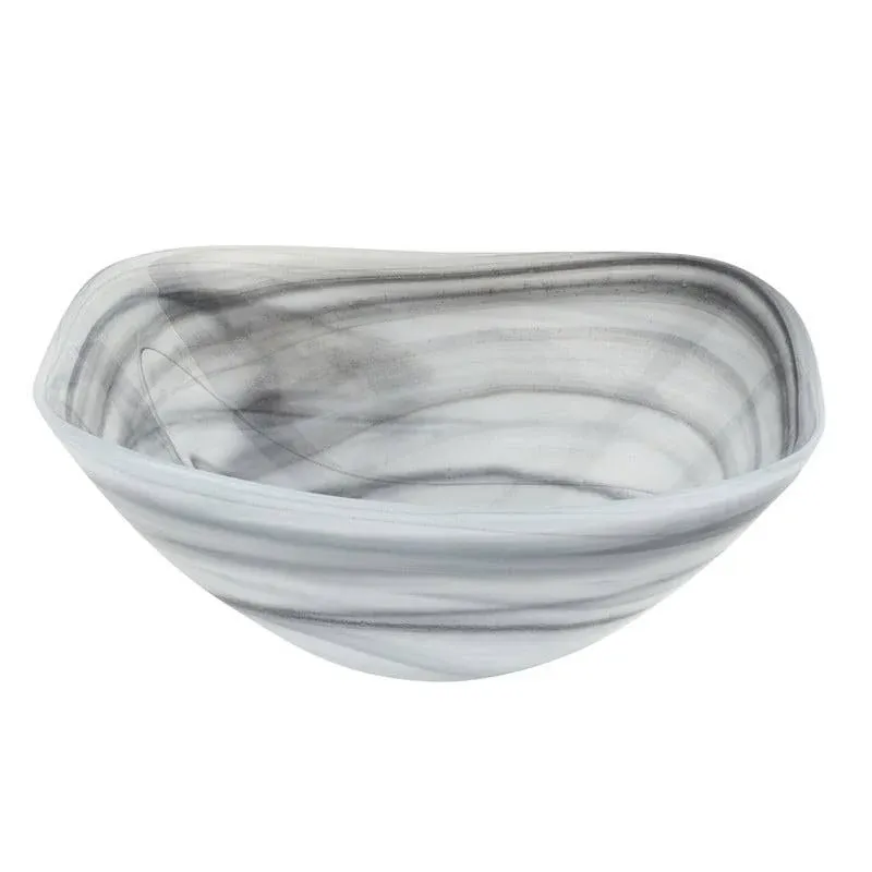 Badash Alabaster Square Glass Centerpiece Bowl - Gray 10 inch (P272)