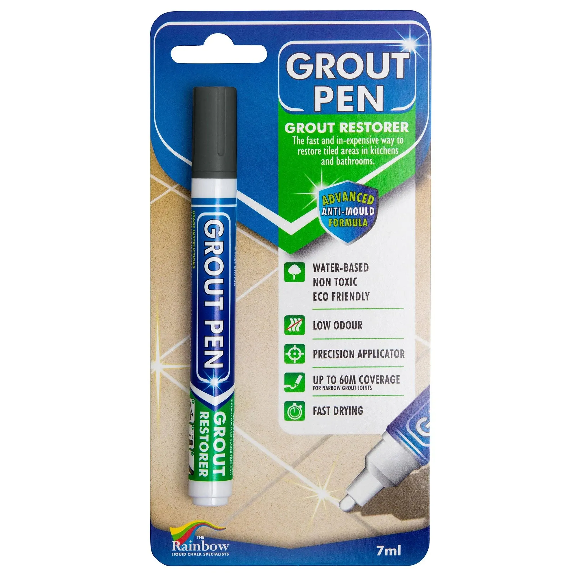 Grout Pen Dark Grey Tile Paint Marker: Waterproof Grout Paint, Tile Grout Colorant and Sealer Pen Narrow 5mm Tip