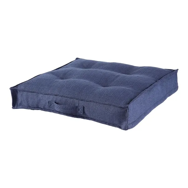 Jumbo Cobalt Square Tufted Reversible 40 in. x 40 in. Floor Pillow