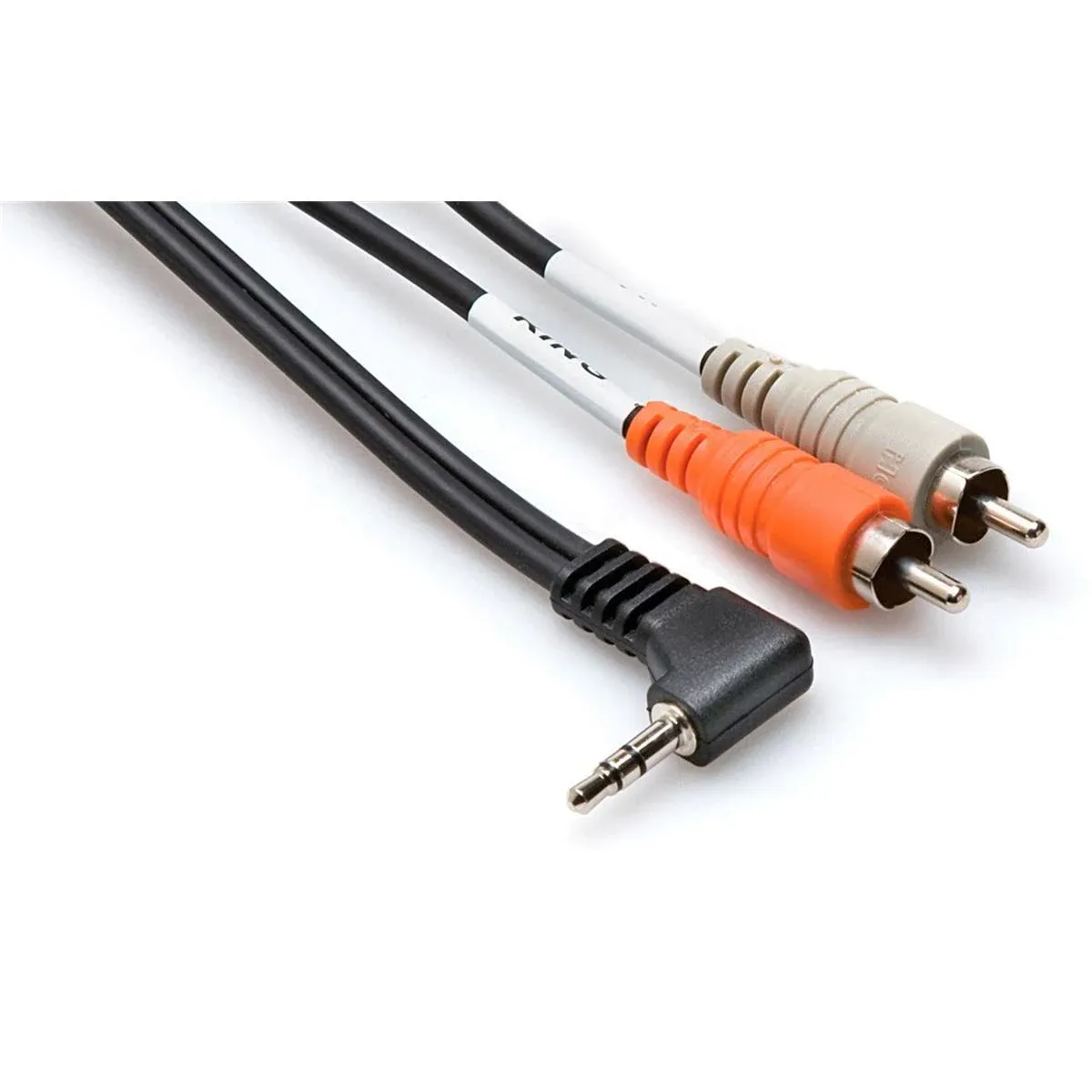 Hosa CMR-206R Stereo Breakout, Right-Angle 3.5 mm TRS to Dual RCA, 6 ft Cable