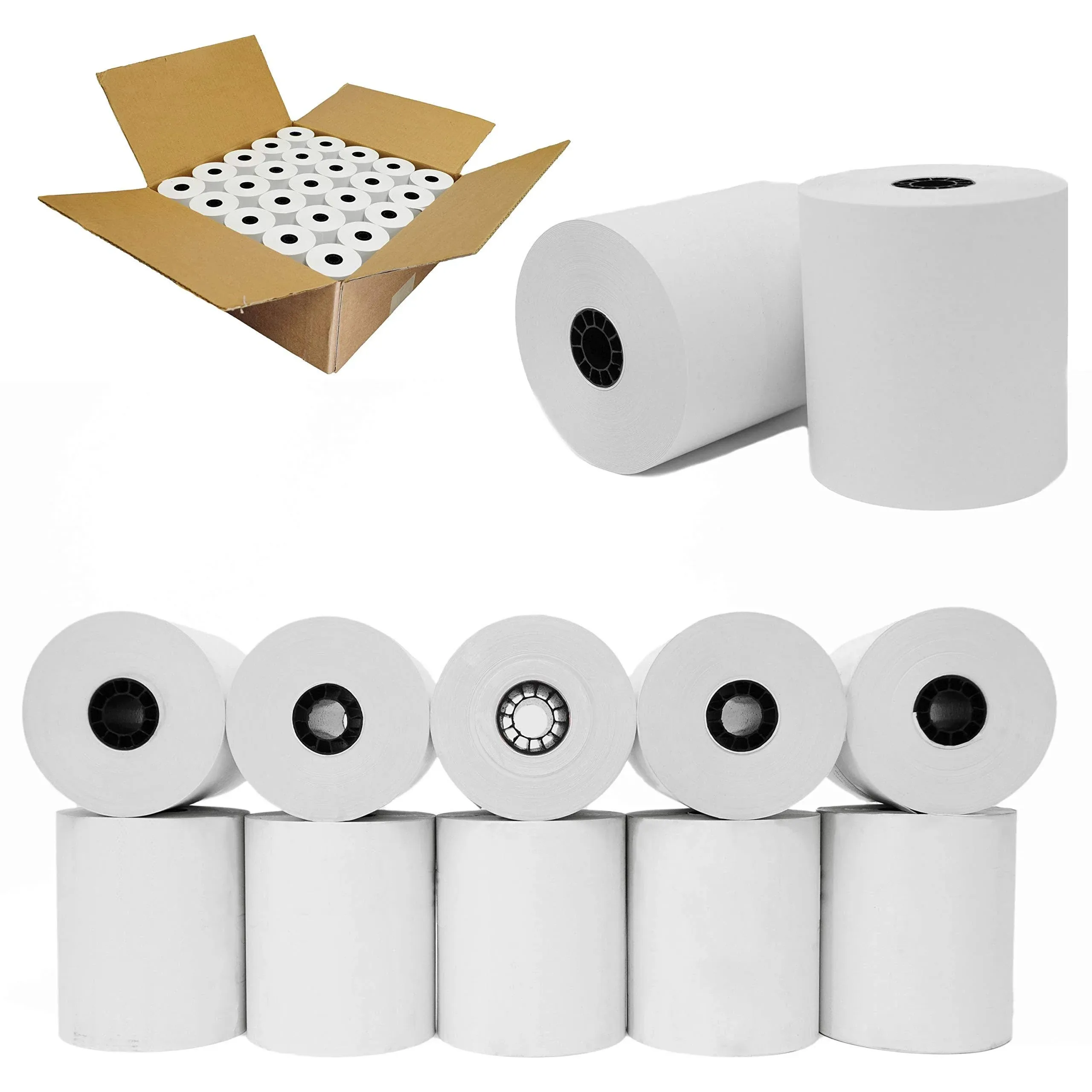 (200 POS Rolls - 50GSM) 3-1/8 x 230' Thermal Paper Rolls Tm-t88 T-20 T-90 Bixolon ...