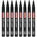 ZEYAR Permanent Oil-Based Paint Markers, Expert of Rock Painting, Fine Point, 8 Black Color, Works on Rock, Wood, Glass, Metal, Ceramic and more (8